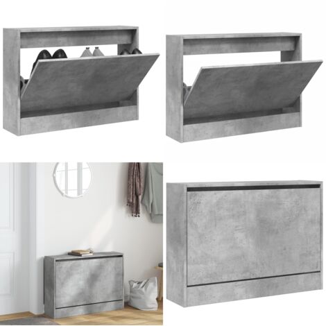 Scarpiera Grigio Cemento 80x21x57 cm in Legno Multistrato - Scarpiera grigio cemento - Scarpiera per ingresso