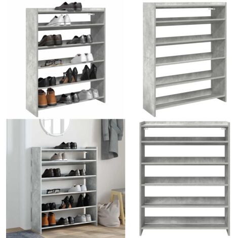 Scarpiera Grigio Cemento 80x25x100 cm in Legno Multistrato - Scarpiera grigio cemento - Scarpiera per ingresso
