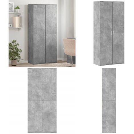 Scarpiera Grigio Cemento 80x39x178 cm in Legno Multistrato - Scarpiera grigio cemento - Scarpiera da interno