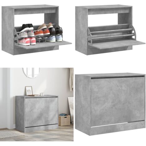 Scarpiera Grigio Cemento 80x42x69 cm in Legno Multistrato - Scarpiera grigio cemento - Scarpiera da interno