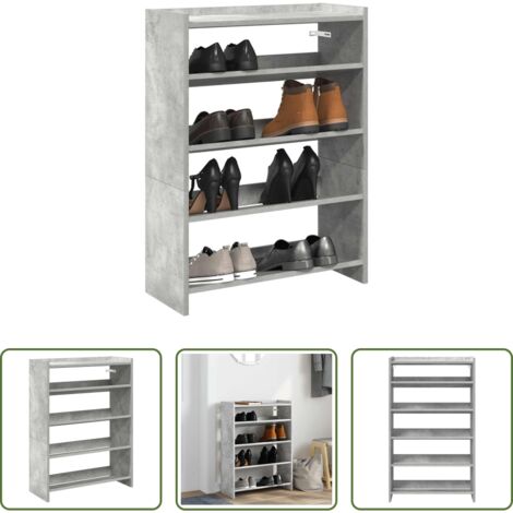 Scarpiera grigio cemento -  Scarpiera Grigio Cemento 60x25x81 cm in Legno Multistrato