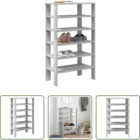 Scarpiera grigio cemento -  Scarpiera Grigio Cemento 61x32x105 cm in Truciolato
