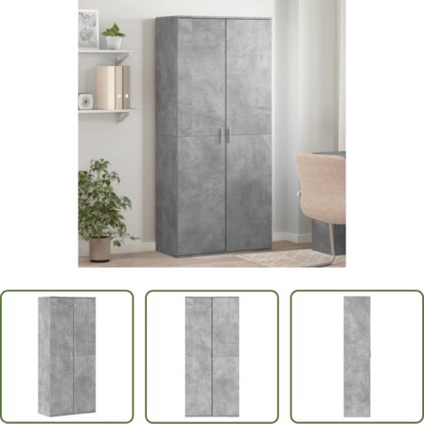 Scarpiera grigio cemento -  Scarpiera Grigio Cemento 80x39x178 cm in Legno Multistrato