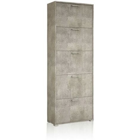 Scarpiera Doppia Salvaspazio 5 ante doppia profondità L 50 x H 182 x P 25 cm  20 paia, bianco