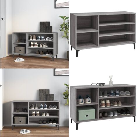 Scarpiera Grigio Sonoma 102x36x60 cm in Legno Multistrato - Scarpiera da ingresso - Scarpiera grigio sonoma