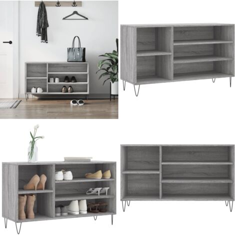 Scarpiera Grigio Sonoma 102x36x60 cm in Legno Multistrato - Scarpiera grigio sonoma - Scarpiera con scomparti