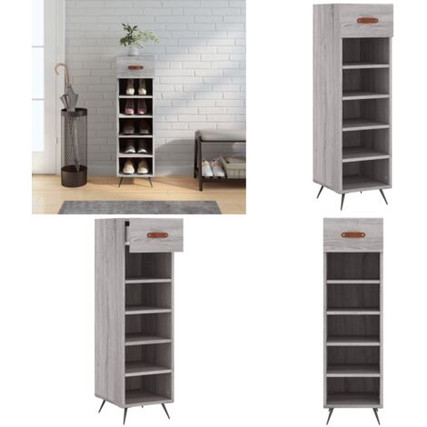 Scarpiera Grigio Sonoma 30x35x105 cm in Legno Multistrato - Scarpiera grigio sonoma - Scarpiera con cassetto