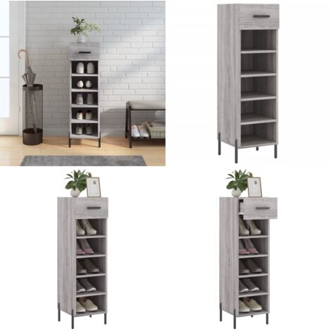Scarpiera Grigio Sonoma 30x35x105 cm in Legno Multistrato - Scarpiera grigio sonoma - Scarpiera con cassetto
