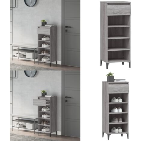 Scarpiera Grigio Sonoma 40x36x105 cm in Legno Multistrato - Scarpiera grigio sonoma - Scarpiera con cassetto