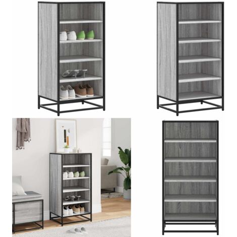 Scarpiera Grigio Sonoma 48x38x97,5 cm in Legno Multistrato - Scarpiera grigio sonoma - Scarpiera ventilata