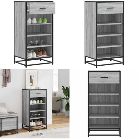 Scarpiera Grigio Sonoma 48x38x97,5 cm in Legno Multistrato - Scarpiera grigio sonoma - Scarpiera ventilata
