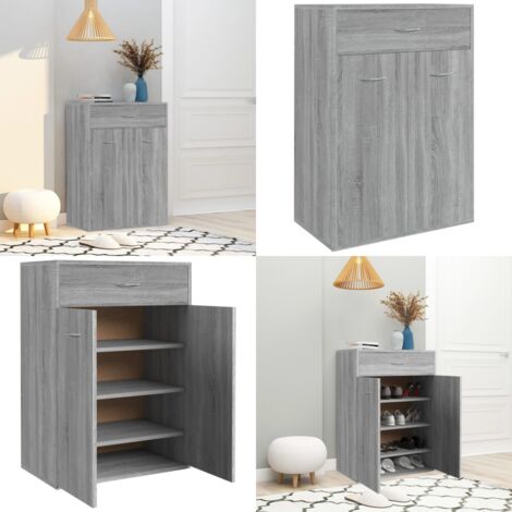 Scarpiera Grigio Sonoma 60x35x84 cm in Legno Multistrato - Scarpiera moderna - Scarpiera da interno