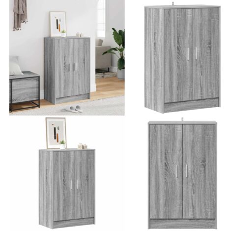 Scarpiera Grigio Sonoma 60x35x92 cm in Legno Multistrato - Scarpiera da camera da letto - Scarpiera da corridoio