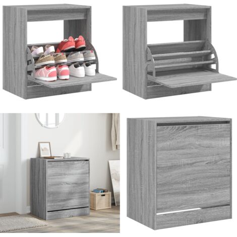 Scarpiera Grigio Sonoma 60x42x69 cm in Legno Multistrato - Scarpiera da interno - Scarpiera da parete