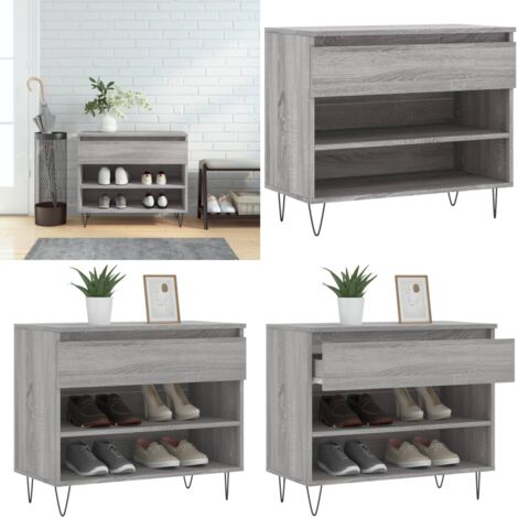 Scarpiera Grigio Sonoma 70x36x60 cm in Legno Multistrato - Scarpiera grigio sonoma - Scarpiera con cassetto