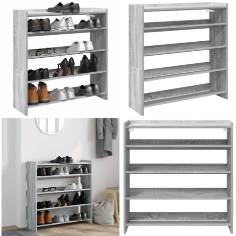 Scarpiera Grigio Sonoma 80x25x81 cm in Legno Multistrato - Scarpiera grigio sonoma - Scarpiera multistrato