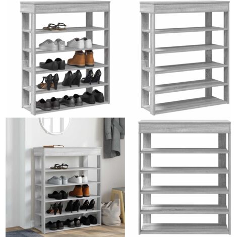 Scarpiera Grigio Sonoma 80x30x98 cm in Legno Multistrato - Scarpiera grigio sonoma - Scarpiera per ingresso