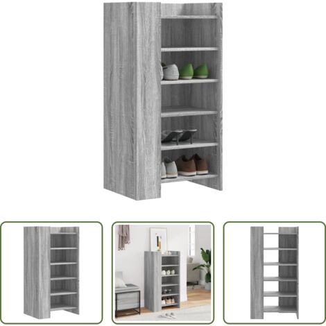Scarpiera grigio sonoma -  Scarpiera Grigio Sonoma 52x37,5x100 cm in Legno Multistrato