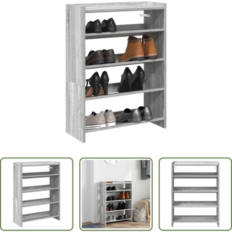 Scarpiera grigio sonoma -  Scarpiera Grigio Sonoma 60x25x81 cm in Legno Multistrato