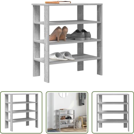 Scarpiera grigio sonoma -  Scarpiera Grigio Sonoma 61x32x70 cm in Legno Multistrato
