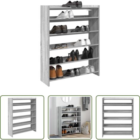 Scarpiera grigio sonoma -  Scarpiera Grigio Sonoma 80x25x100 cm in Legno Multistrato