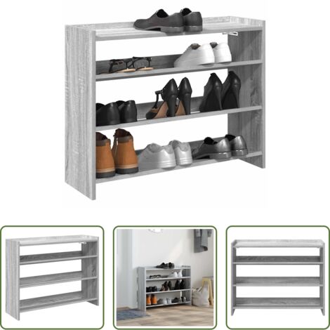 Scarpiera grigio sonoma -  Scarpiera Grigio Sonoma 80x25x62 cm in Legno Multistrato
