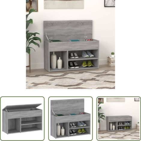 Scarpiera grigio sonoma -  Scarpiera Grigio Sonoma 80x30x45 cm in Legno Multistrato