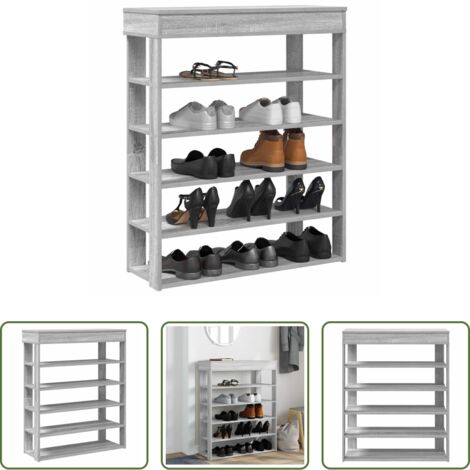 Scarpiera grigio sonoma -  Scarpiera Grigio Sonoma 80x30x98 cm in Legno Multistrato