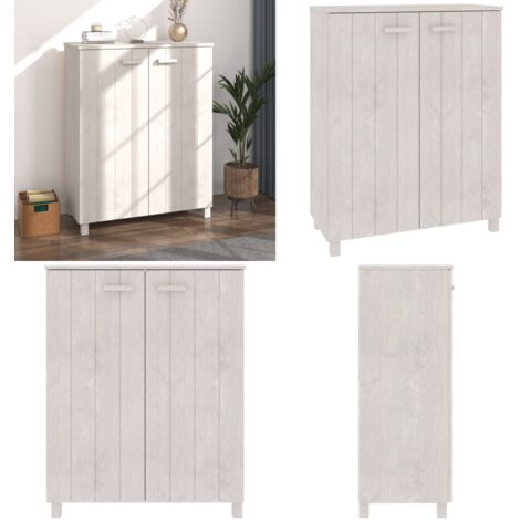 Scarpiera HAMAR Bianca 85x40x108 cm in Legno Massello di Pino - Scarpiera industriale - Scarpiera in pino