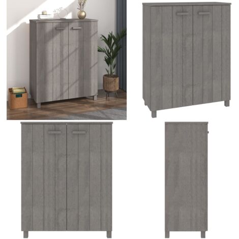 Scarpiera HAMAR Grigio Chiaro 85x40x108 cm in Legno di Pino - Scarpiera industriale - Scarpiera in pino