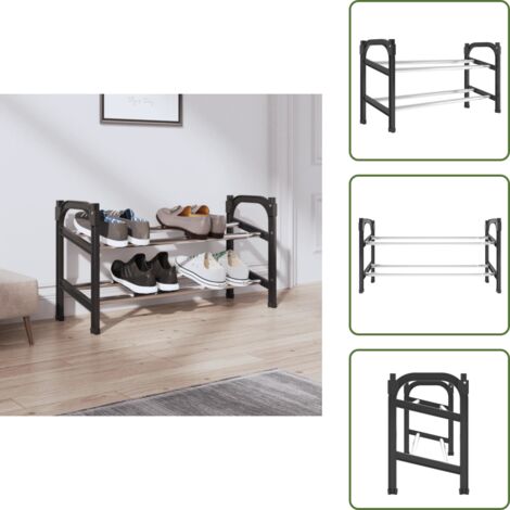 Scarpiera impilabile - vidaXL Scarpiera Estensibile a 2 Ripiani 119x24x37 cm - Scarpiera per calzature
