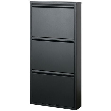 SCARPIERA IN FERRO 3 ANTE NERO CM. 50X14X104