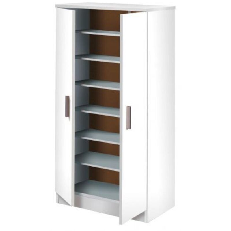 Mobimarket Scarpiera 55x36x108 Cm Bianco Opaco Con 2 Ante Russia