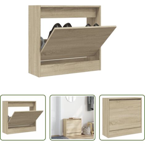 Scarpiera in legno multistrato -  Scarpiera Rovere Sonoma 60x21x57 cm in Legno Multistrato