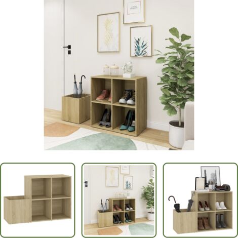 Scarpiera in legno -  Scarpiera Ingresso Rovere Sonoma 105x35,5x70 Legno Multistrato