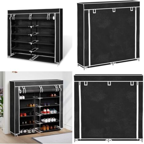 Scarpiera in Tessuto Richiudibile 115 x 28 x 110 cm Nera - Scarpiera a 5 livelli - Scarpiera per scarpe