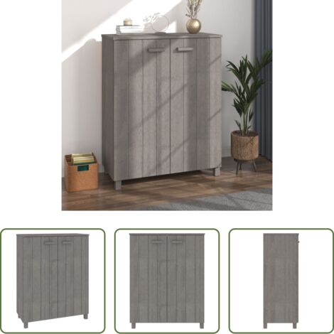 Scarpiera industriale -  Scarpiera HAMAR Grigio Chiaro 85x40x108 cm in Legno di Pino