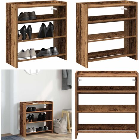 Scarpiera Legno Antico 60x25x62 cm in Legno Multistrato - Scarpiera antica - Scarpiera multistrato