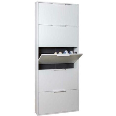 SCARPIERA LEGNO BIANCO 5 RIBALTE CM 65X15X164H