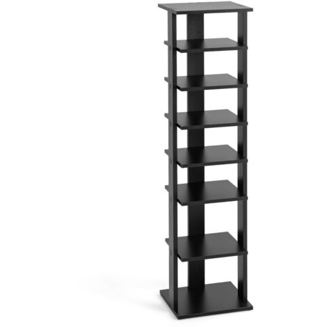 Scarpiera legno salvaspazio 7 livelli ingresso camera da letto scaffale per scarpe casa dispositivo antiribaltamento Nero