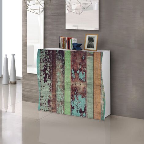 Scarpiera linea  Mia  2 ante con serigrafia Wood