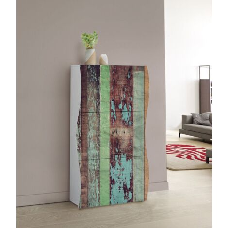 Scarpiera linea Mia 3 ante con serigrafia wood