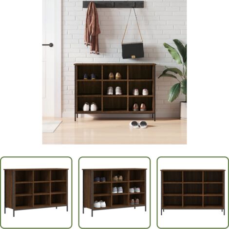 Scarpiera marrone -  Scarpiera Rovere Marrone 100x35x70 cm in Legno Multistrato