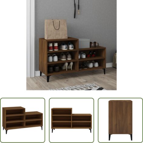 Scarpiera marrone -  Scarpiera Rovere Marrone 102x36x60 cm in Legno Multistrato