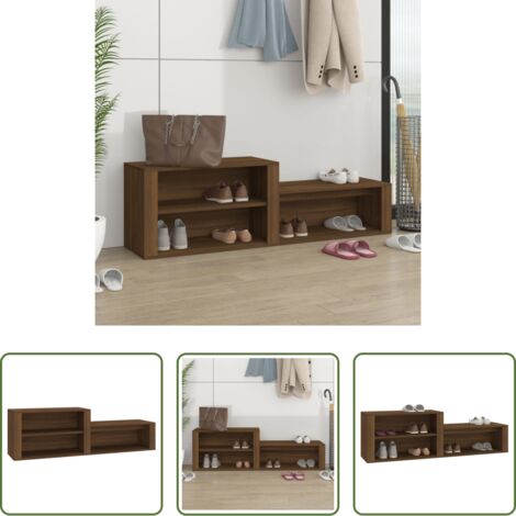 Scarpiera marrone -  Scarpiera Rovere Marrone 150x35x45 cm in Legno Multistrato