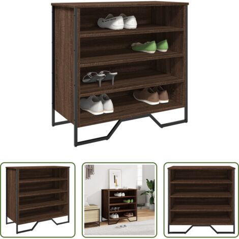 Scarpiera marrone -  Scarpiera Rovere Marrone 80x38x78 cm in Truciolato