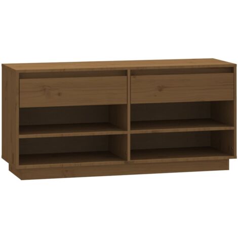 Scarpiera mobile contenitore per scarpe mobile per ingresso/corridoio/soggiorno 110 x 34 x 52 cm legno massello di pino marrone 020021874