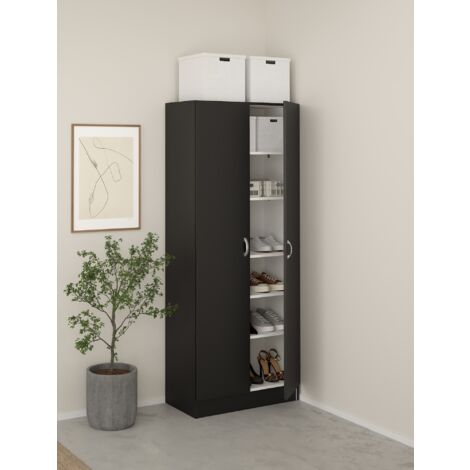 SCARPIERA/MOBILE MULTIUSO MOD. FOCUS 69.2X34.6 H. 170.4 NERO OPACO
