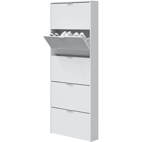 Scarpiera - Mobile Portascarpe Bianco Lucido 17x70x180h cm