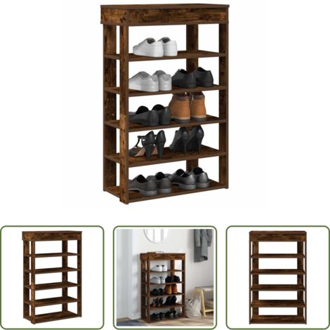 Scarpiera multistrato -  Scarpiera Rovere Fumo 60x30x98 cm in Legno Multistrato
